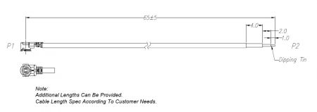 RF Coaxial Cable RFCNANANA037B Product Dimension